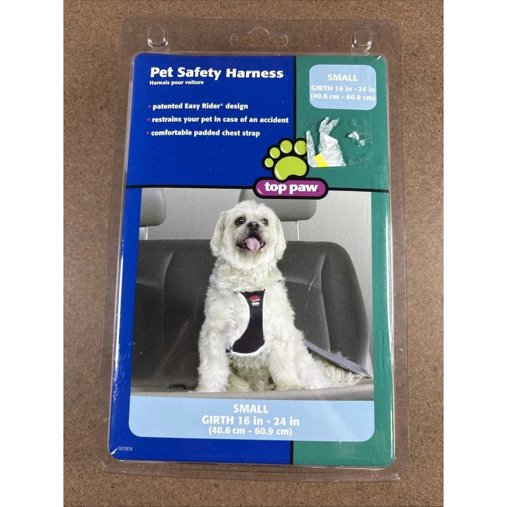 TOP PAW PET SAFETY HARNESS - SIZE SMALL - DOG CAR SAFETY BELT BRAND NEW